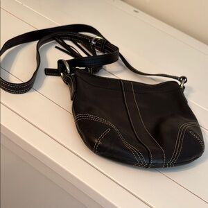 Black Leather Crossbody Bag